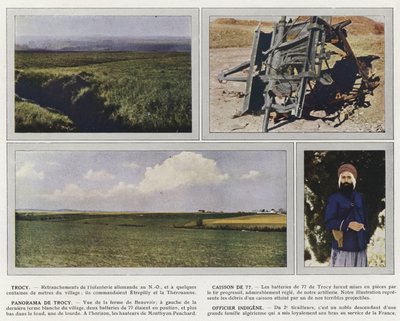 Trocy, æske med 77, Panorama af Trocy, indfødt officer af Jules Gervais Courtellemont