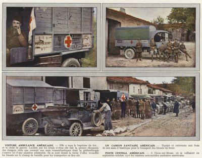 American Ambulance Car, American Sanitary Truck, American Central Post af Jules Gervais Courtellemont