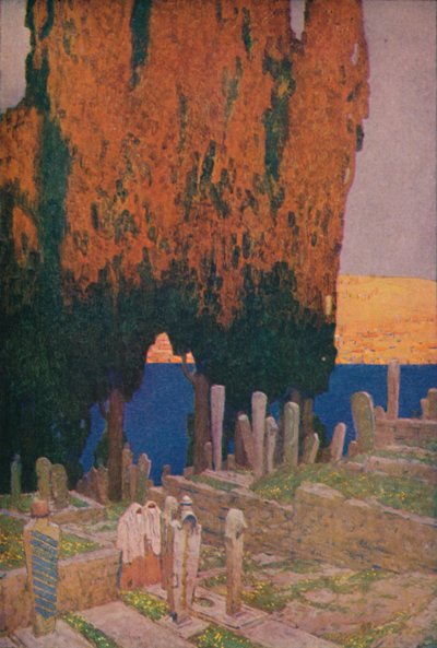 På kirkegården i Eyub, på Det Gyldne Horn, 1913 af Jules Guerin