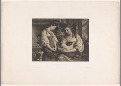 Mor med skadet barneskød Le petit blessé (titel på objekt) Schweiziske kunstnere (serietitel) Les artistes Suisses (serietitel på objekt) af Jules Hébert