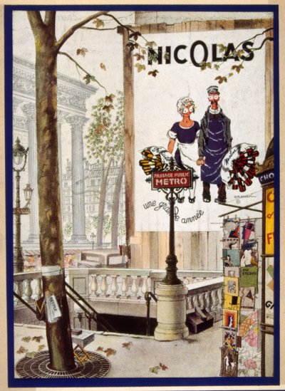 Fransk plakat, der forestiller den fiktive budmand "Nectar" 1931 af Jules Isnard Dransy