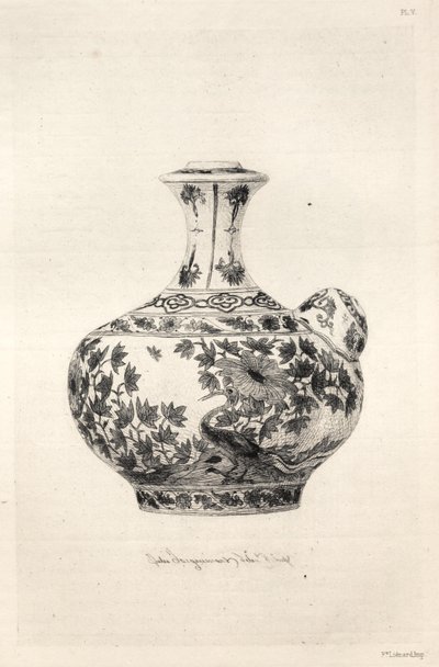 Den keramiske kunsts historie: En beskrivende og filosofisk undersøgelse af keramikken i alle tidsaldre og alle nationer: Persien: Blødt porcelæn - Gargoulette, dekoreret med Simorg (plade VI) af Jules Jacquemart