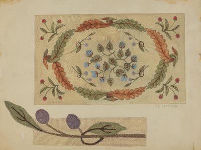 Broderet tæppe af Jules Lefevere