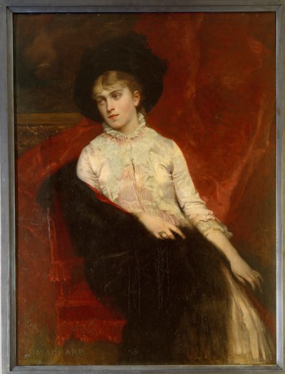 Portræt af Jeanine Dumas Davy de la Pailleterie (1867-1943) datter af Alexandre Dumas søn og hustru til Ernest Hauterive Maleri af Jules Louis Machard (1839-1900) Villers Cotterets fra det 19. århundrede. Alexandre Dumas Museum af Jules Louis Machard