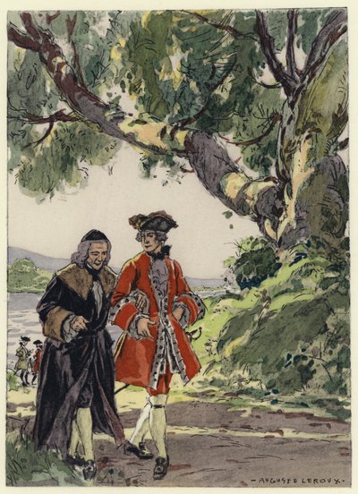Illustration til Casanovas erindringer (farvelitografi) af Jules Marie Auguste Leroux