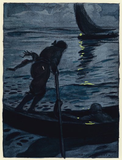 Illustration til Casanovas erindringer (farvelitografi) af Jules Marie Auguste Leroux