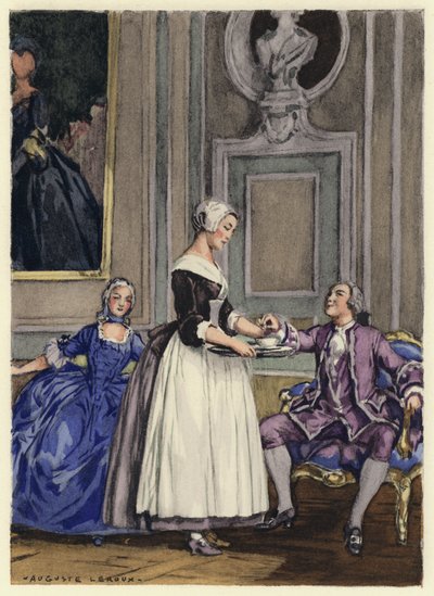 Illustration til Casanovas erindringer (farvelitografi) af Jules Marie Auguste Leroux