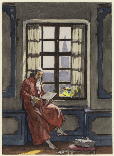 Illustration til Casanovas erindringer (farvelitografi) af Jules Marie Auguste Leroux