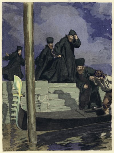 Illustration til Casanovas erindringer (farvelitografi) af Jules Marie Auguste Leroux