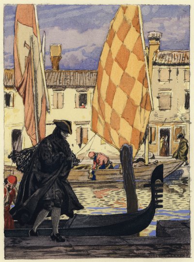 Illustration til Casanovas erindringer (farvelitografi) af Jules Marie Auguste Leroux
