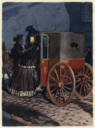 Illustration til Casanovas erindringer (farvelitografi) af Jules Marie Auguste Leroux