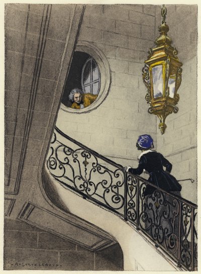 Illustration til Casanovas erindringer (farvelitografi) af Jules Marie Auguste Leroux
