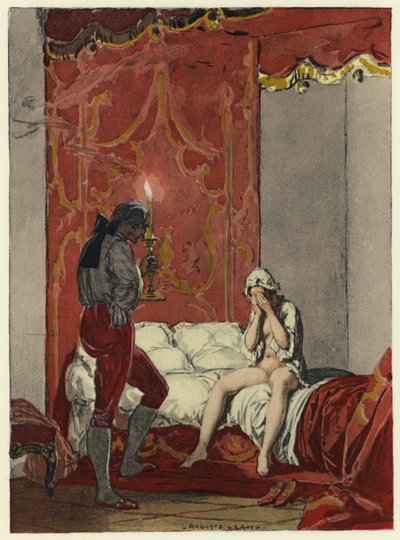 Illustration til Casanovas erindringer (farvelitografi) af Jules Marie Auguste Leroux