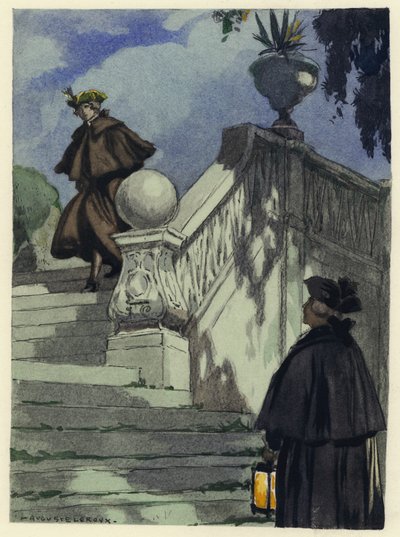 Illustration til Casanovas erindringer (farvelitografi) af Jules Marie Auguste Leroux