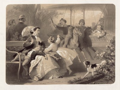 Merry-Go-Round ved Saint-Cloud, indgraveret af Regnier, Bettanier og Anthony Morlon (1834-1914) af Jules Marie Desandre