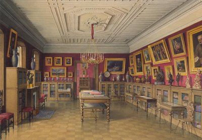 Stroganov-paladset i Sankt Petersborg. Bibliotek, 1865 af Jules Mayblum