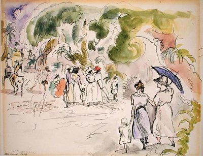 Figurer i Landskab af Jules Pascin