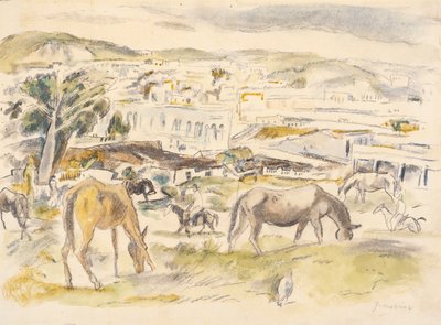 Heste i Landskab af Jules Pascin