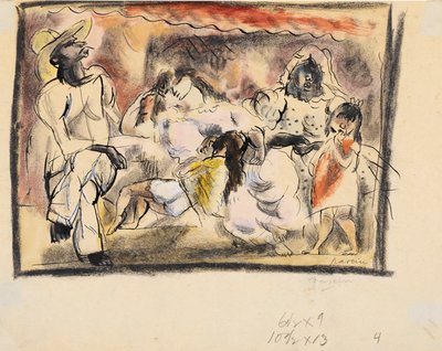Mand, to kvinder, to børn af Jules Pascin