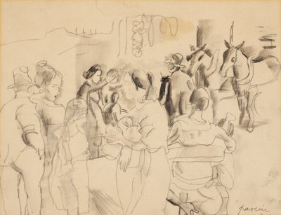 Gadescene, New York af Jules Pascin