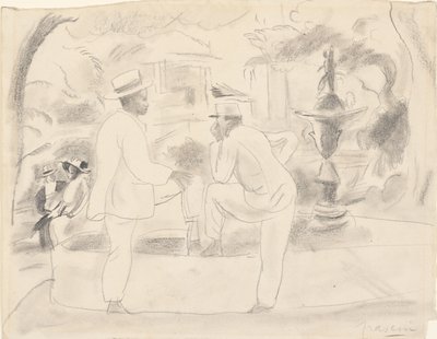 To mænd i parken af Jules Pascin