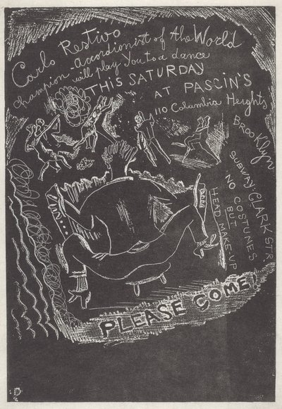 Uden titel (Invitation til fest hos Jules Pascin