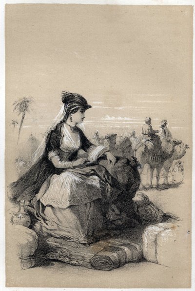 Portræt af Lady Mary (Marie) Wortley Montagu (Wortley-Montagu) (26. maj 1689 - 21. august 1762), britisk forfatter. af Jules and Raunheim Hermann David