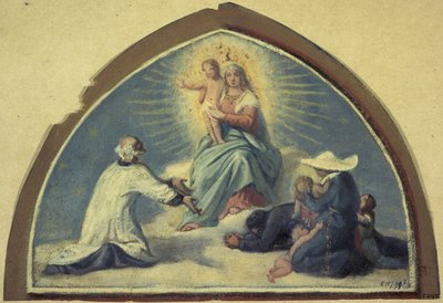 Jomfruen præsenterer Jesusbarnet for Sankt Vincent de Paul af Jules Richomme