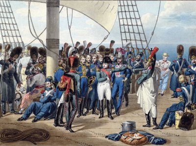 Napoleon vender tilbage fra øen Elba - Vernet, Jules (1792-1843) - 1815 - Akvarel på papir - 26,2x34,7 - Privat samling af Jules Vernet