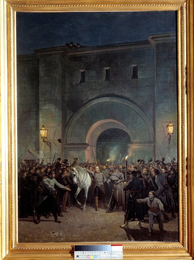 Udfrielse af fangerne i Mazas den 21. januar 1871 Mazas var et fængsel nær Lyon. Maleri af Jules Didier (1831-1892) og Jacques Giraud (1811-1876) af Jules and Guiaud Jacques  Didier