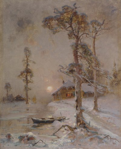 Vintersolnedgang, 1900 af Juli Julievich Klever