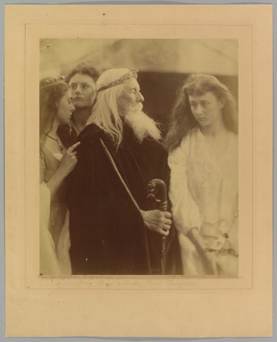 Kong Lear fordeler sit rige mellem sine tre døtre af Julia Margaret Cameron