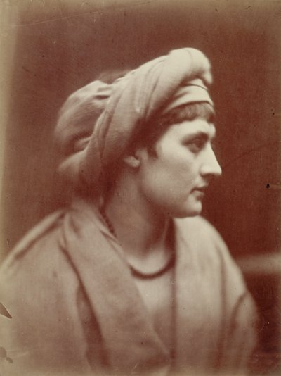 Portræt af en kvinde med turban af Julia Margaret Cameron