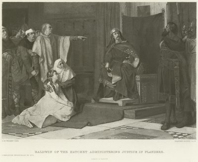 Baldwin of the Hatchet administrerer retfærdighed i Flandern (dybtryk) af Juliaan de Vriendt