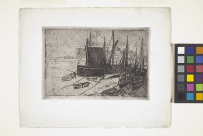 Både ved Port Erin - Isle Of Man (ætsning) af Julian Alden Weir