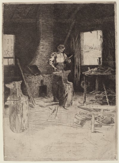 Smedeforretningen af Julian Alden Weir