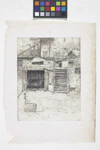 Tømrerforretningen (ætsning) af Julian Alden Weir