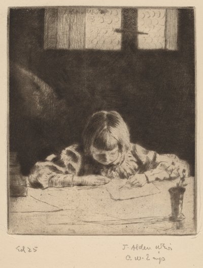 Den lille Student, 1890. af Julian Alden Weir