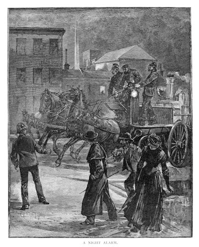 En natalarm, 1886. af Julian Ashton