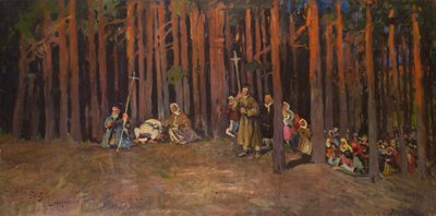 Gruppe af pilgrimme af Julian Falat