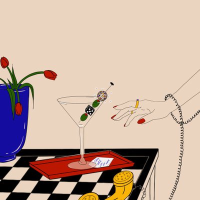 Retro Martini Call af Juliana Kokolari