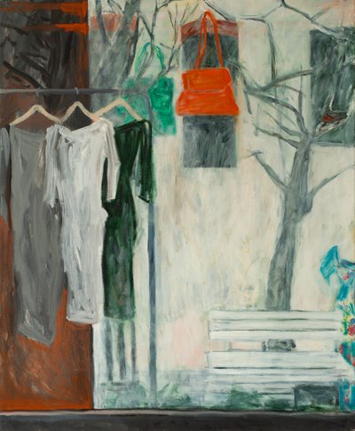 The Clothes Shop, 2016 (olie på lærred) af Julie Held