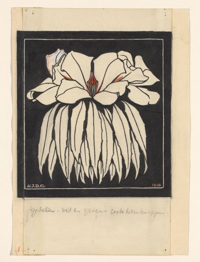 Godetia af Julie de Graag (signed by artist)