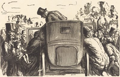 Verdensudstilling: Udlændingen finder alle de ønskværdige faciliteter... af Julien Antoine Peulot after Honoré Daumier