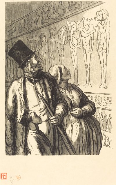 Verdensudstilling: Egyptisk afdeling af Julien Antoine Peulot after Honoré Daumier