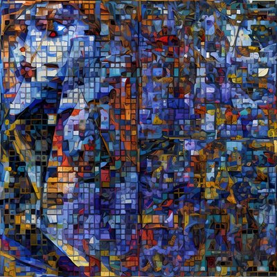 Mosaik i Blau af Julien Decapo