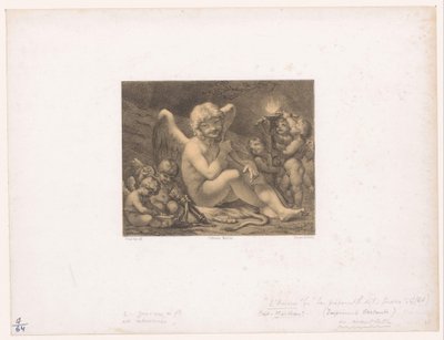 Amor og putti skærper deres pile Les Preparatifs de la guerre af Julien Leopold Boilly