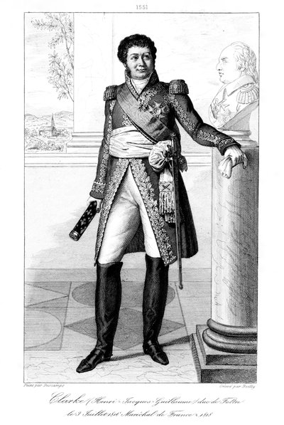 Henri Jacques-Guillaume Clarke 1765-1818, hertug af Feltre og marskal af Frankrig, 1839. af Julien Leopold Boilly