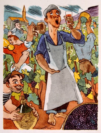 fransk vingård. 1944. Illustration af Julien Pavil af Julien Pavil