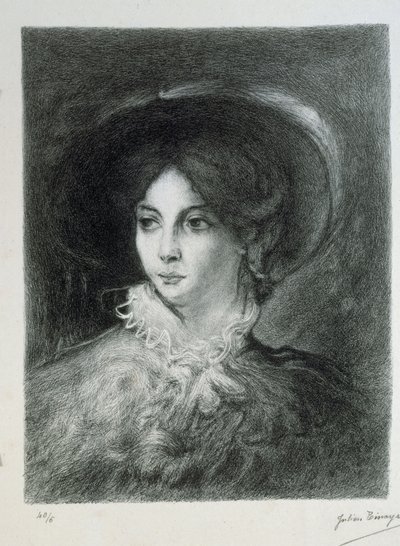 Portræt af George Sand. af Julien Tinayre